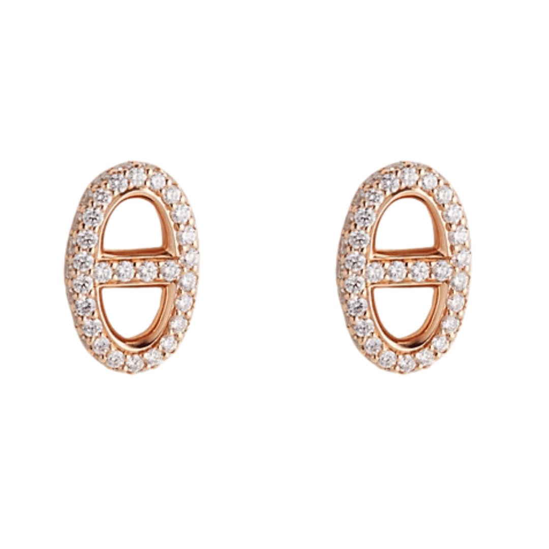 OVAL CRYSTAL EARRINGS