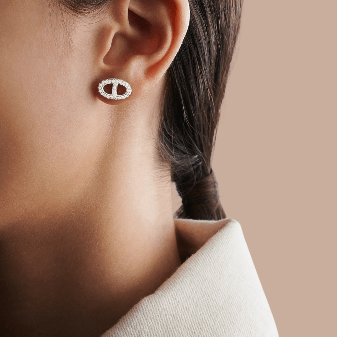 OVAL CRYSTAL EARRINGS