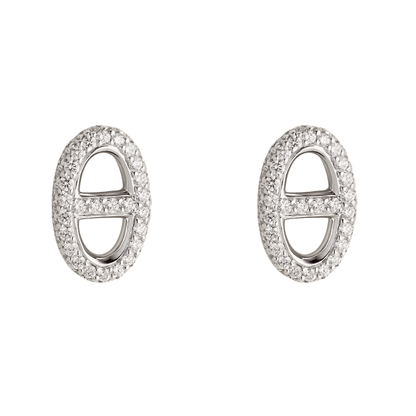 OVAL CRYSTAL EARRINGS