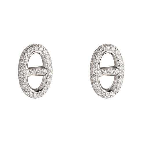 OVAL CRYSTAL EARRINGS