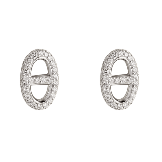 OVAL CRYSTAL EARRINGS